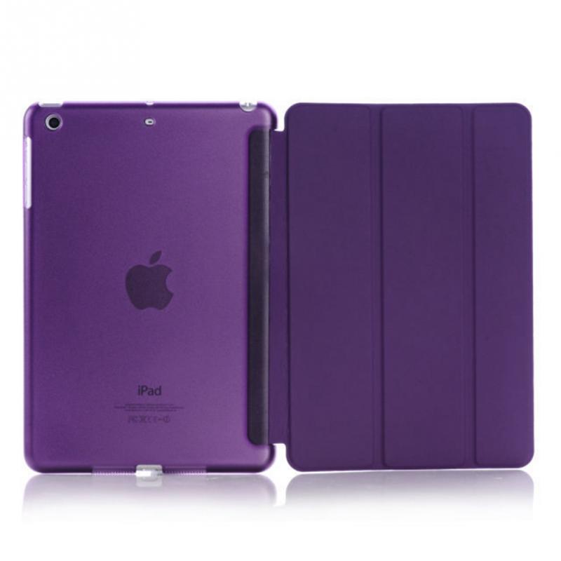 Ultra-thin Slim Tablet Case for iPad mini 4 Case Flip Magnetic Folding PVC A1538 A1550 Cover for iPad mini 4 Flip Smart Case: Purple