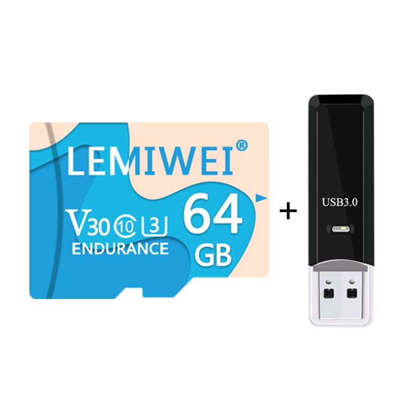 LEMIWEI Memory Card 128GB Milk blue TF Flash Card 64GB 32GB 16GB High Speed Class 10 UHS-III Memory Card For Driving Recorder: 64GB