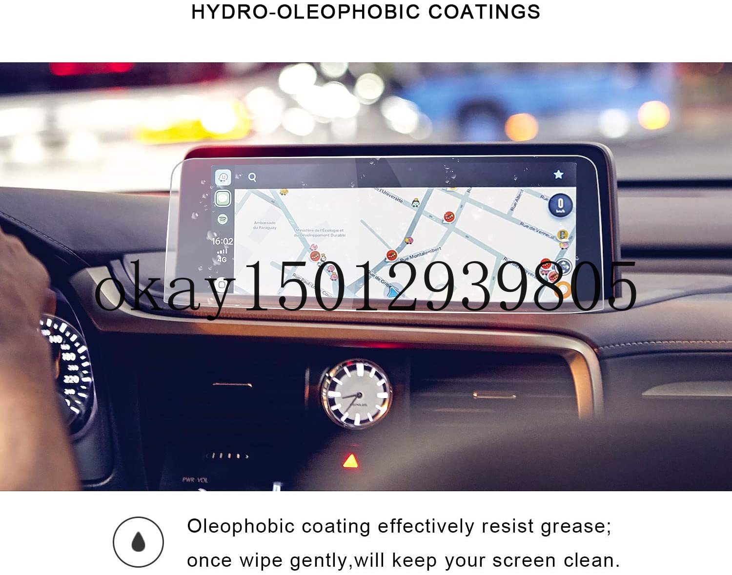 for Lexus RX Hybrid 350 Touch Screen Car Display Navigation Screen Protector HD Clear Tempered Glass Protective Film(12.3In