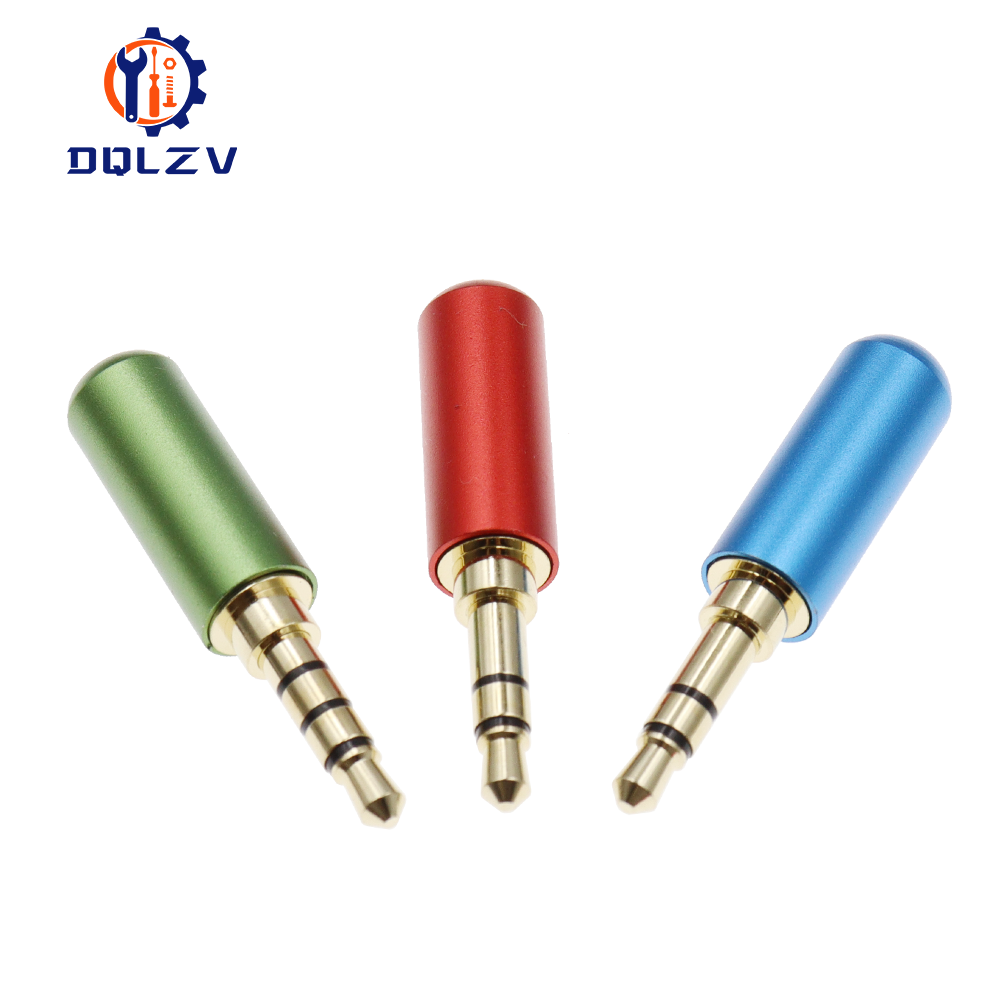 3.5MM Headphone Plug 3/4 Poles Stereo Male Gold Plating Audio Adapter 3.5 Hifi Speaker Earphone Jack AUX Solder Wire Connector