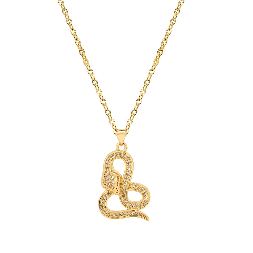 Rainbow CZ snake Gold Necklace For Women Zirconia snake Pendant Long adjustable Chain women's Necklace Charm Jewelry: snake 4