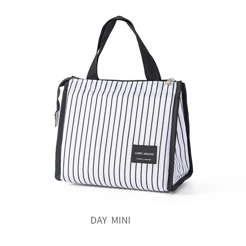 Fresco Isolato Donne Pranzo Al Sacco Sacchetto Portatile Tote Bag di Raffreddamento Sacchetto del Pranzo per I Bambini di Sesso Femminile Cibo Picnic del Sacchetto Dell&#39;organizzatore: Daily bag Stripe