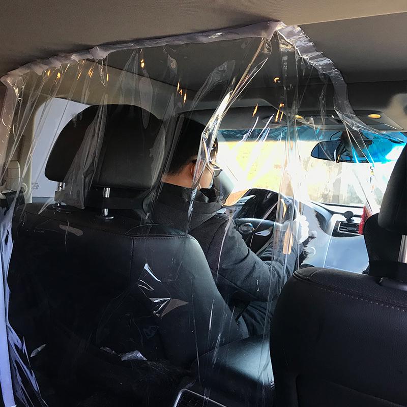 Car Film Curtain Isolation Screen Droplets Proof PVC Protection Transparent Film For Ubers Taxi Driver Passenger Car Interior