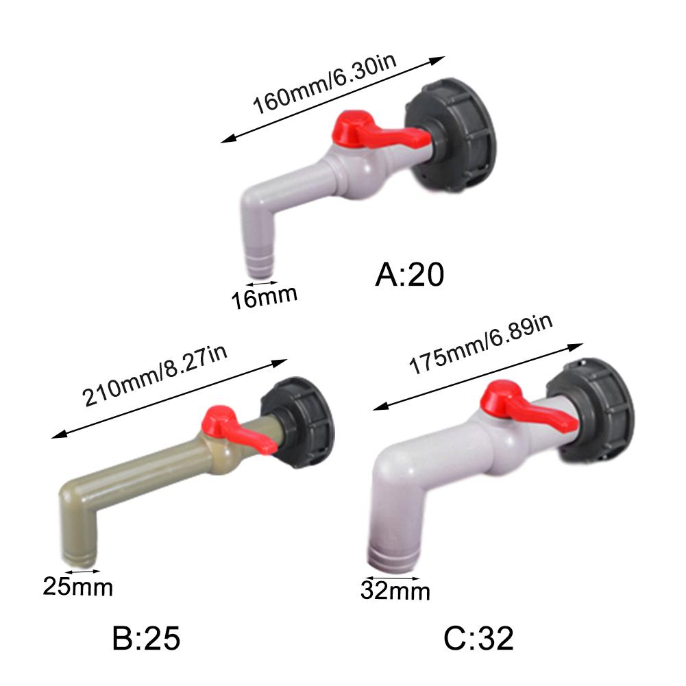 Plastic IBC Tank Adapter S60X6 Garden Hose Faucet Connector Water Tank Hose Replacement Connector Fitting 1/2" 3/4" 1"