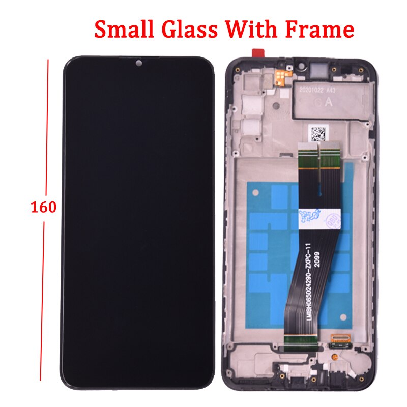 6.5 &quot;Originele Lcd Voor Samsung Galaxy A02s A025 Lcd Met Frame Touch Screen Digitizer Lcd Voor Samsung SM-A025F A025G display: Small Glass Frame