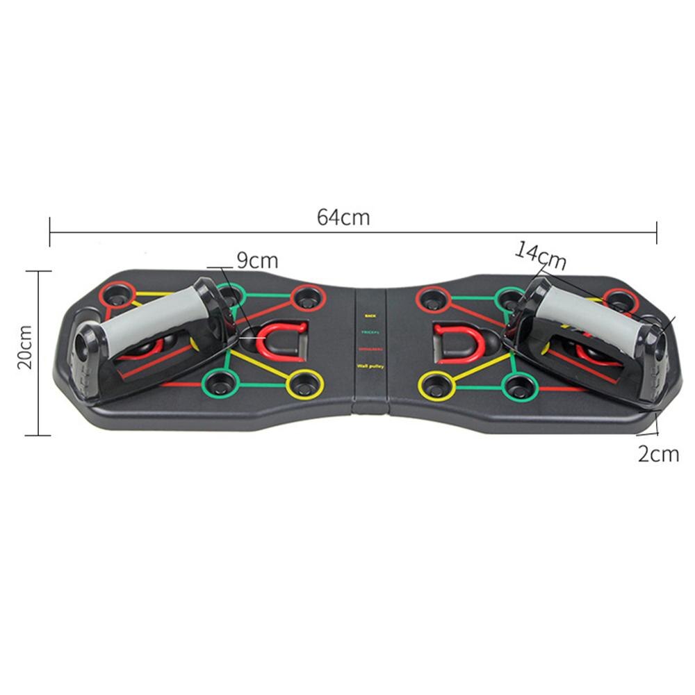 Multi-function Body Building Workout Exercise Push Up Stand Abdominal Chest Muscle Triceps Trainer Board Fitness Equipment: Beige