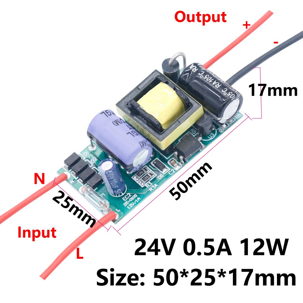 Led Drivesupply 12-24V Led Driver 220V DC24V 1A Licht 12 V 6- 60W voor 24V 1A 1.5A Led Power Light Transformers 12 Volt Voor Led