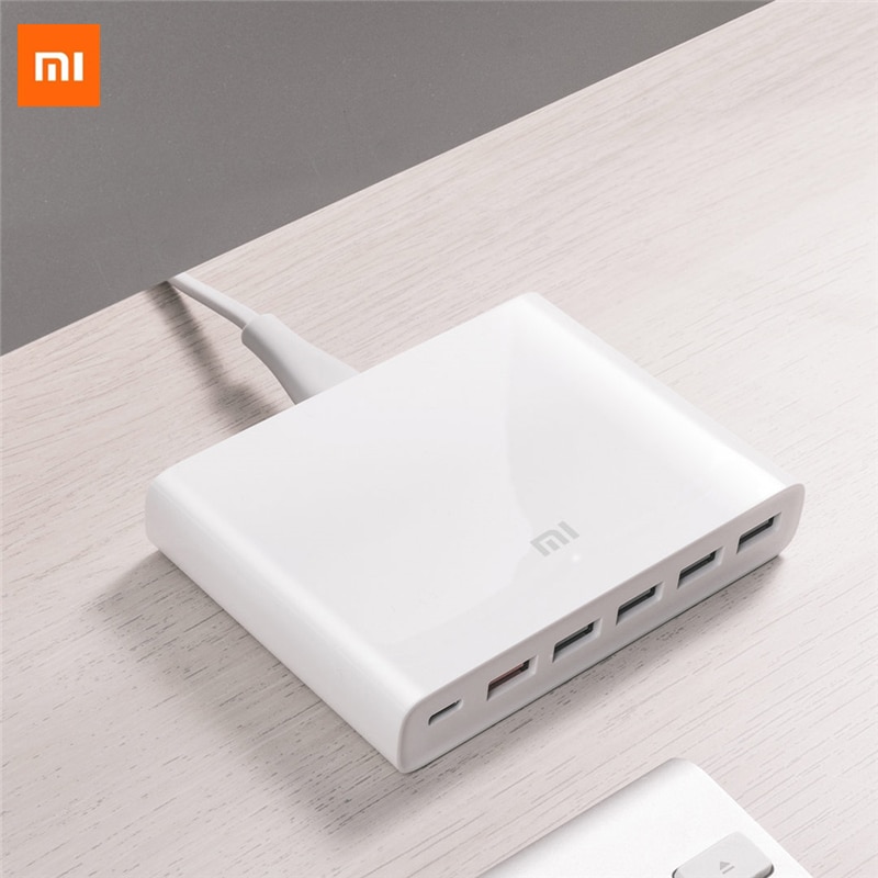 Originele Xiaomi USB-C 60W Lader Output Type-C 6 Usb-poorten Qc 3.0 Quick Charge 18W X2 + 24W(5V = 2.4A Max) voor Smartphone Pad H33