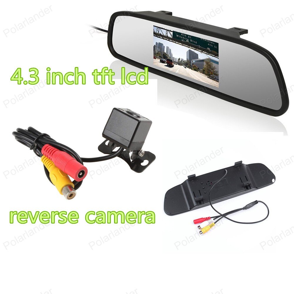 4.3 Inch Kleuren Lcd Car Monitor Met 4 Led Nachtzicht Auto Achteruitkijk Achteruitrijcamera