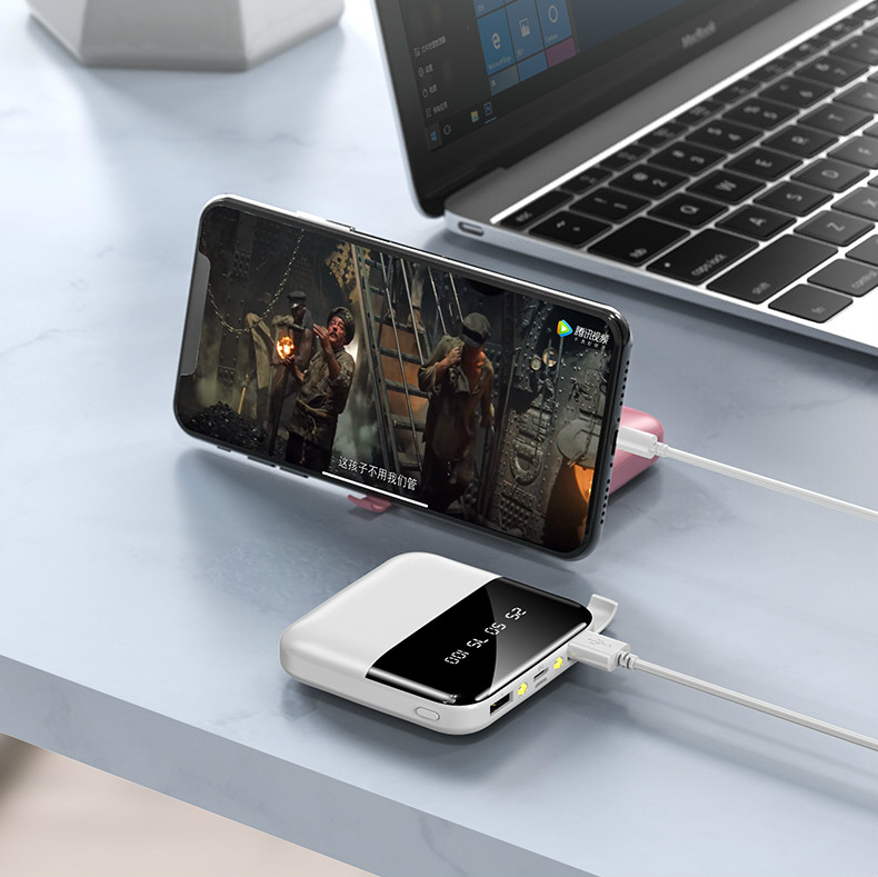 20000mAh Mini Power Bank Fast Charger for All smartphones 2 USB LCD Type C Portable Charging Powerbank Power Bank