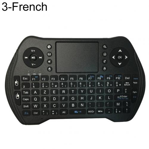 Wireless Keyboard MT10 2.4GHz Mini Wireless Keyboard with Touchpad for Android TV Box PC Laptop: French