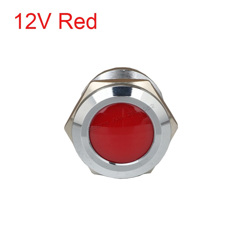 22mm Metal Indicator light LED Signal Lamp Warning light Car Boat Pilot Panel Signal Light 6V 12V 24V 220V 110V RGBYW Waterproof: 12v Red