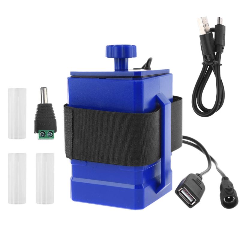 Diy 3X18650 26650 Batterij Box Storage Case Usb 5V Dc 12.6V Mobiele Voeding 090F: Blauw