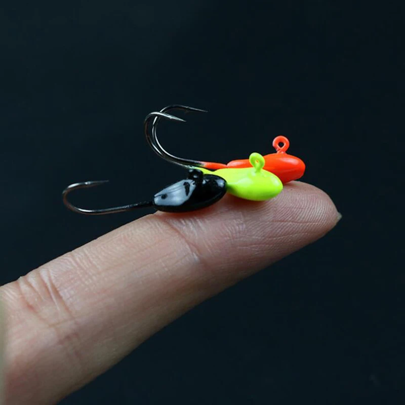 5 Pcs/Lot Mini tête de gabarit de plomb exposée 0.5g 0.7g 1.1g crochet barbelé leurre souple hameçon crochet de pêche sur glace hiver matériel de pêche
