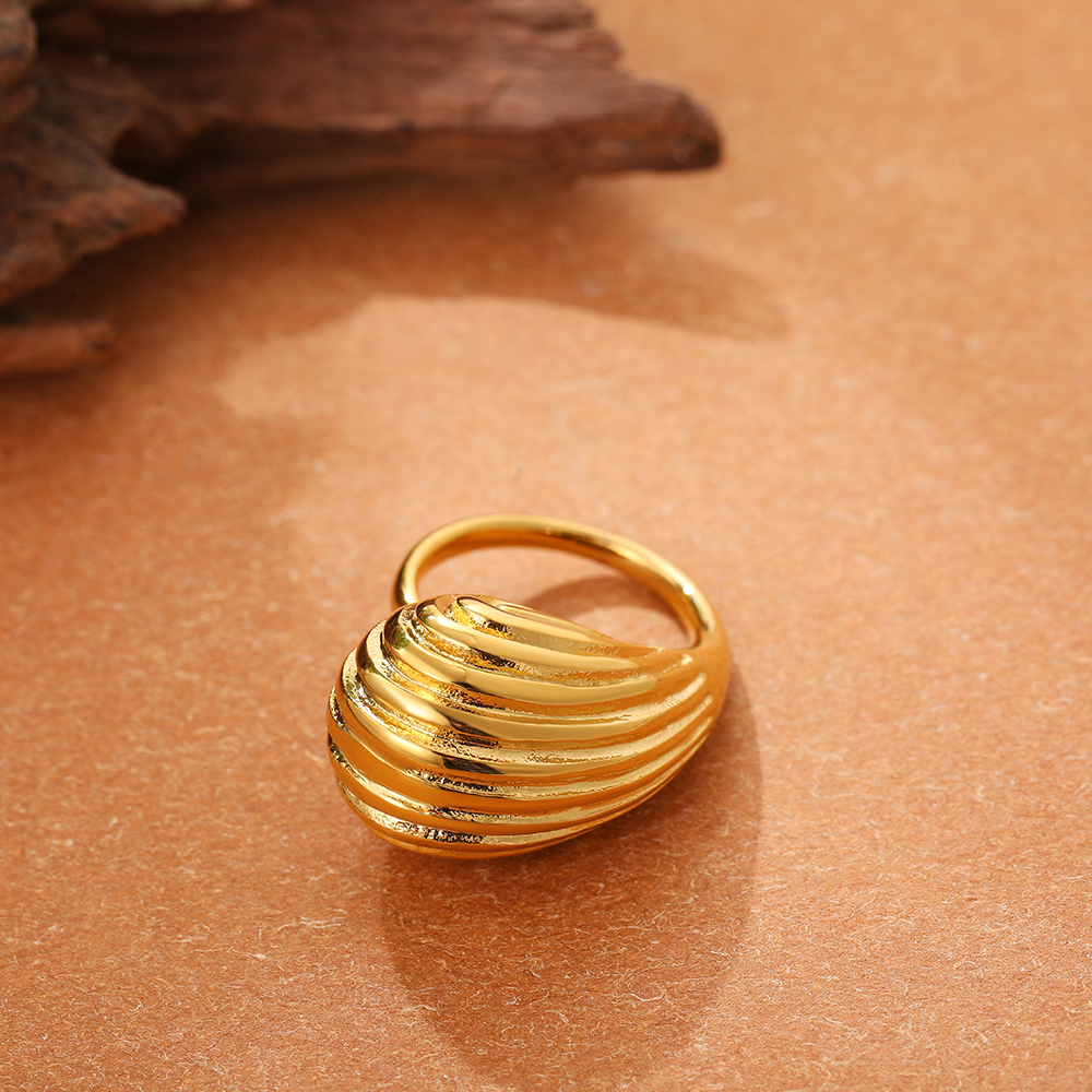 Onregelmatige geometrische gladde metalen open ringen voor dames heren Verklaring dikke koepelvingerring verstelbare roestvrijstalen sieraden