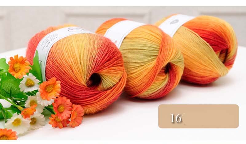 100 g/stk afrikaanse kant stof garen diy linten voor ambachten fancy wol garen hand breien: 16