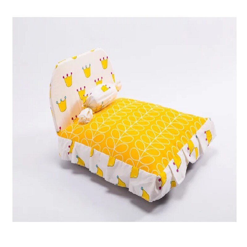 Mini hundsäng dubbel användning varm lyxlig liggunderlag för husdjur halkfri andningsbar tvättbar mattfilt: Guld- / S