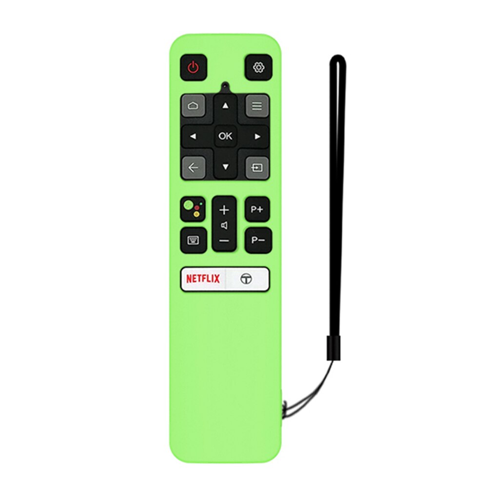 Funda protectora de silicona con cordón para mando a distancia, funda protectora para TCL RC802V FMR1 FNR1 155x40x18m: Azul negro