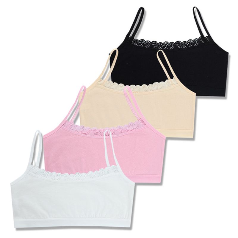 4 pz/lotto di Cotone Giovani Ragazze Reggiseno di Formazione Dei Bambini Bra E Pellicole Per Cofano Bambini Della Maglia Ragazzi Biancheria Intima