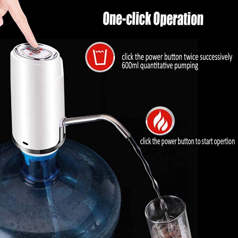 Water Bottle Dispenser 5 Gallon USB Charging Drinking Water Pump Electric Water Bottle Pump for Outdoor and Indoor Use