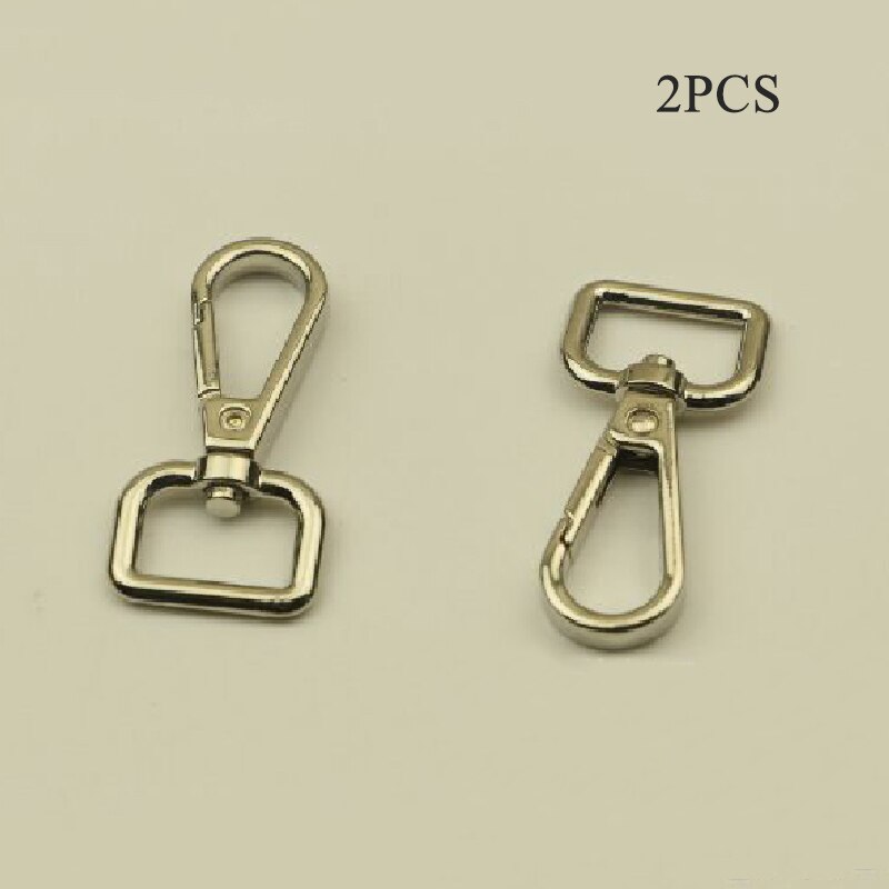 5cm 2PCS Metal Hook Clips Buckles Detachable Snap Hook Bag Strap Belt Webbing Pet Leash Hooks DIY Replacement Bag Accessories: Silver