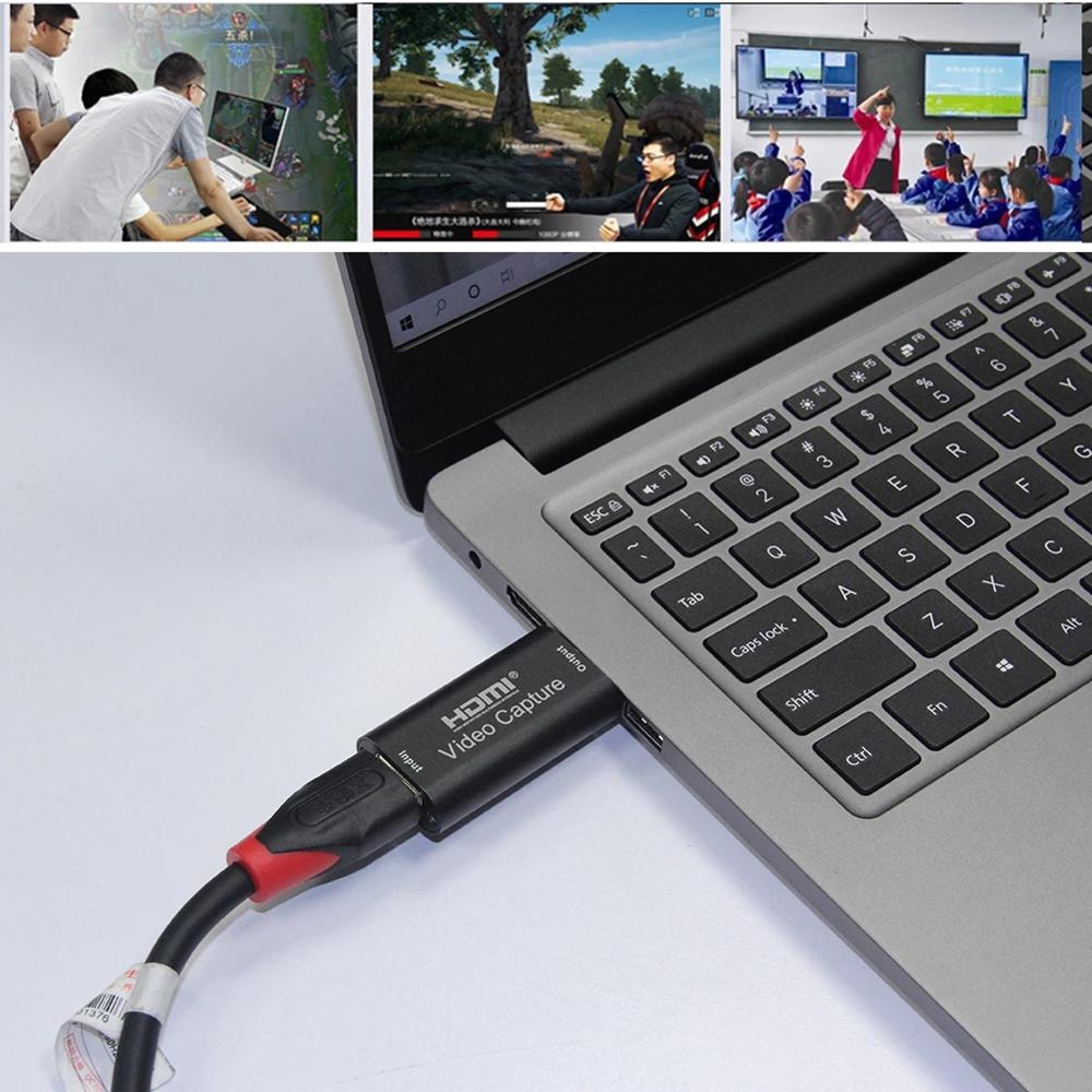 Porta usb 2.0 placa de captura de vídeo hd 1 barra hdmi para usb 2.0 1080 p mini conversor de cartão de crédito