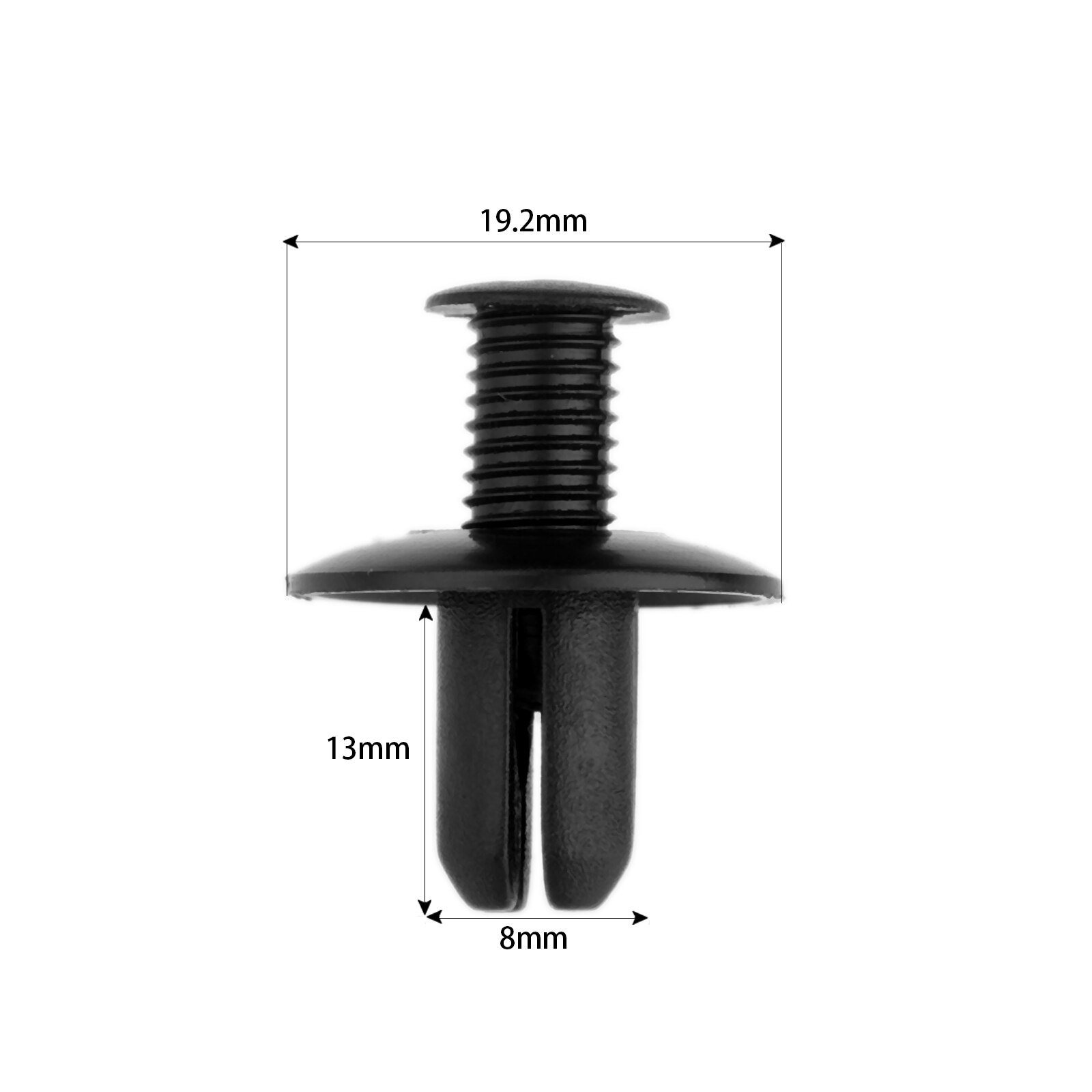 50Pcs/set 8mm Hole Door Rivet Plastic Clip Fasteners Black Rivet Fasteners Auto Fasteners For Cars C20 Plastic Rivets