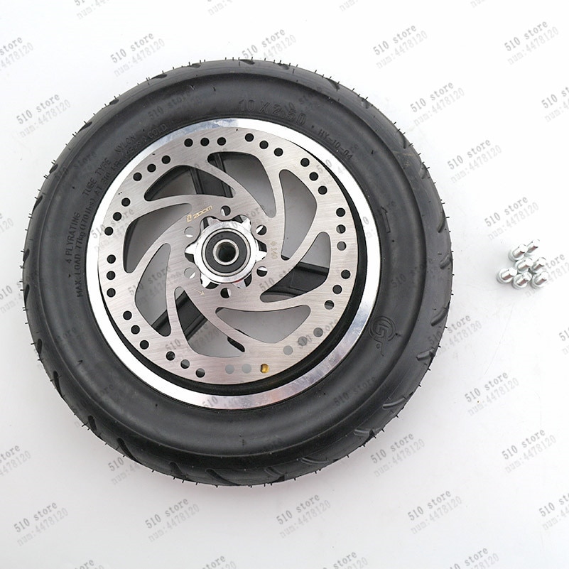 10x2.50 tire and aluminum alloy wheel hub with brake discs for electric scooter balancing car