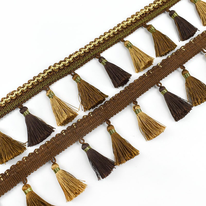 1/2Meters Meetee 85mm Wide Curtain Trim Tassels Lace Fringe Ribbon DIY Handmade Mantle Sofa Hometextile Decortion Accessories: DarkCoffee / 1Meter