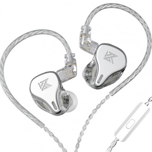 Mais recente unidade de movimentação dinâmica kz dq6 3dd em fones de ouvido de alta fidelidade música esportes fone de ouvido com 2pin prata-banhado cabo kz fones de ouvido: White With Mic