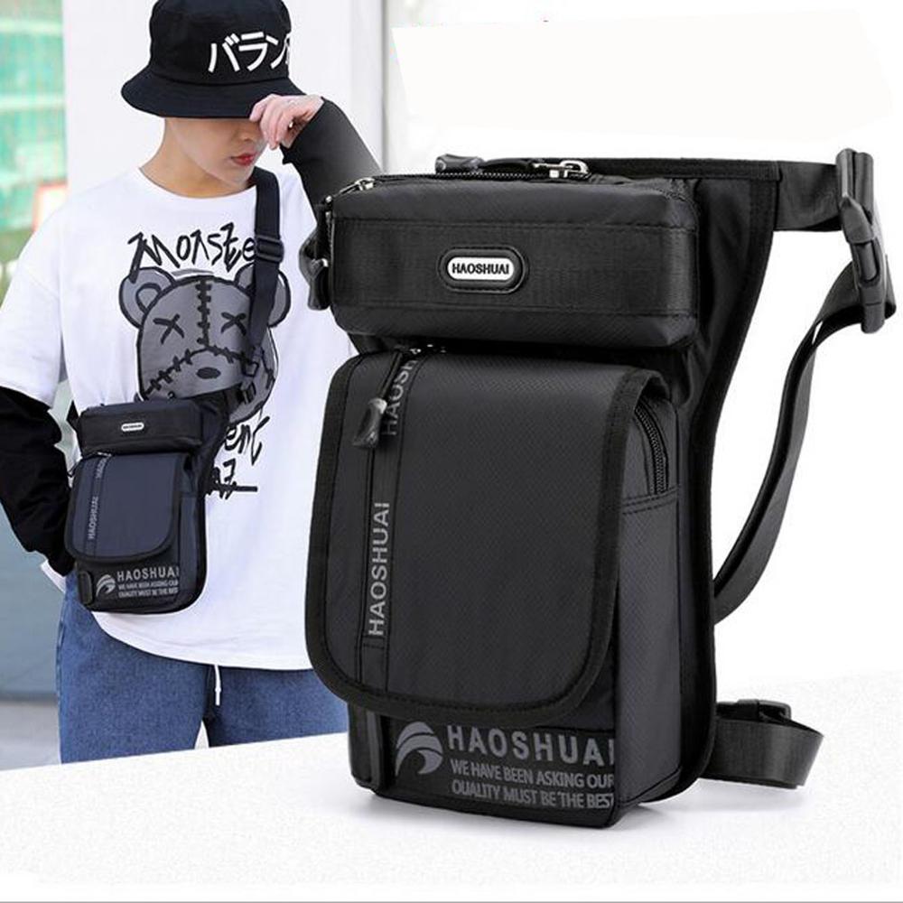 La pierna BagNylons bolsa cartuchera hombres cinturón de cadera Bum riñonera bolso de hombro tipo bandolera para viajes Casual de motocicleta ciclismo bolsa