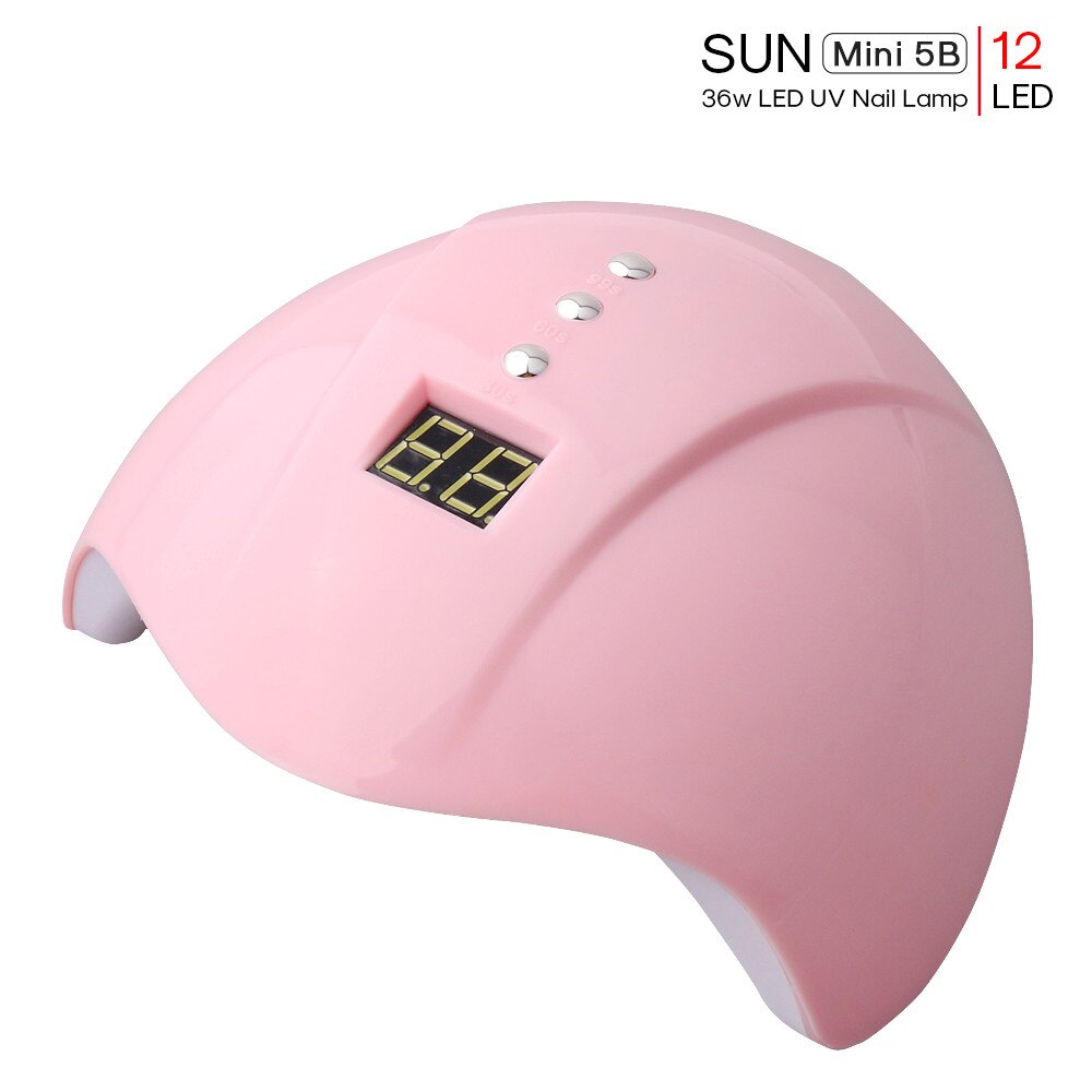 Usb Nail Dryer Led Uv Lamp 36W Voor Alle Gels 12 Leds Uv Lamp Nail Art Manicure Tool Curing 30 S/60 S/99 S Timer Sneldrogende Machine: pink