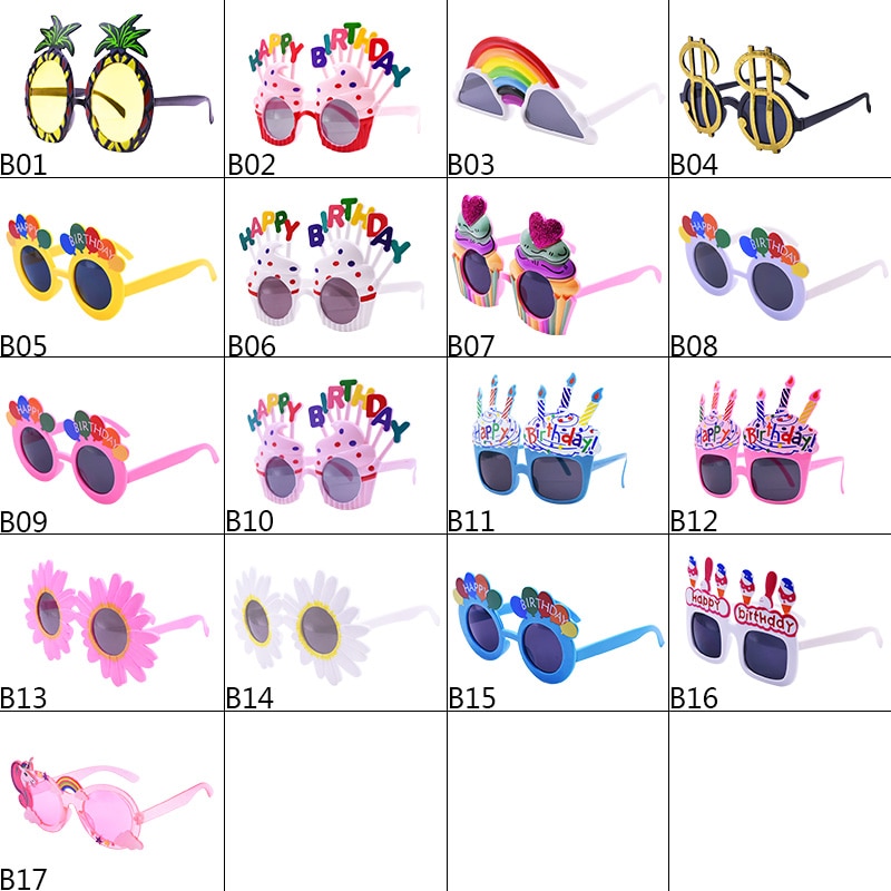 Verjaardagsfeestje Bril Grappig Zonnebloem Kaars Cake Zonnebril Voor Gelukkige Verjaardag Gunsten Photo Booth Props Decoratie Kids 8