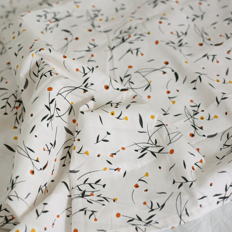 2.35m bredde små blomster bomuldsstof vintage bomuld twill stof til lagen pudebetræk dynebetræk sengetøj stof