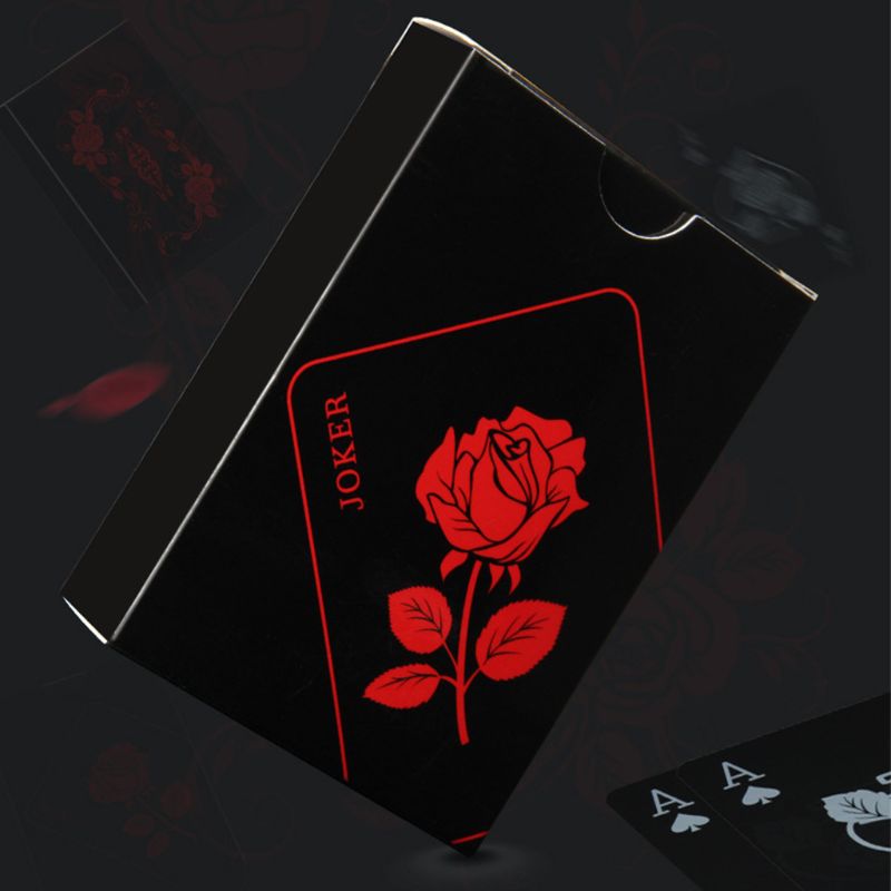 55sheets/box Rose Flower Poker Waterproof Plastic Playing Cards Beginner Practice Poker Cards Rose Playing Card