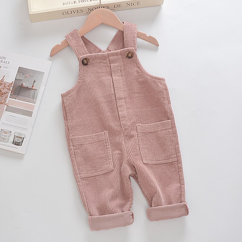 Winter Overalls Baby Algehele Broek Corduroy Overalls Slabbetje Broek Peuter Meisje Overalls Baby Boy Overalls: Roze / 1T