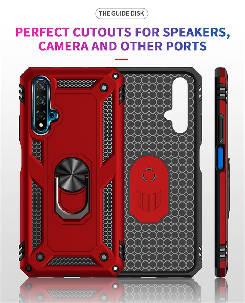 For Huawei Nova 5T Nova5T 5 T Case Magnet Car Ring Stand Holder Case for Huawei Honor 20 Honor20 Soft Silicone Bumper Case