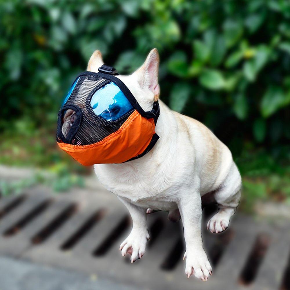 NACOCO Dog Muzzle Pet Mouth Mask Anti Barking and Biting Mesh Muzzles for Short Snout Dog