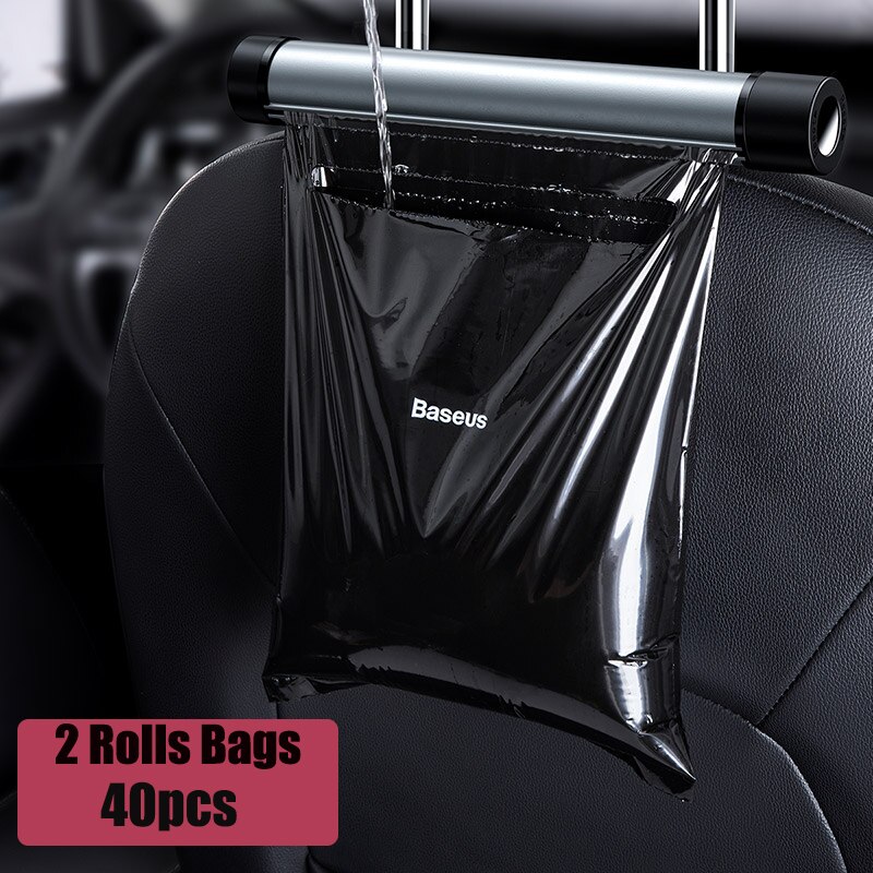 Baseus Roller Auto Prullenbak Auto Organizer Opbergtas Dump Zakken Auto Vuilnisbak Auto Accessoires: 1Pcs with 40pcs Bags