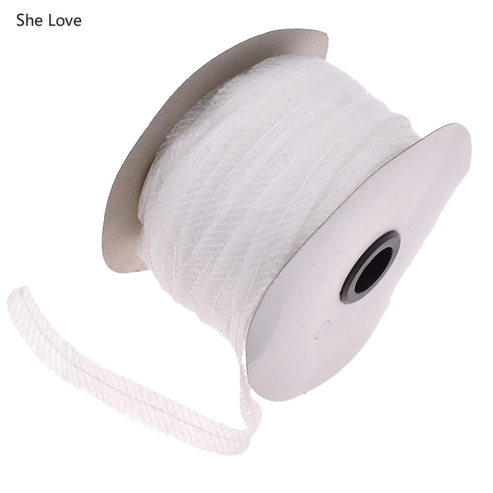 Chzimade 100Meter Wit Zwart Enkelzijdig Plakband Stof Non-woven Interlining Voering Doek Met Draad Naden Materialen: white