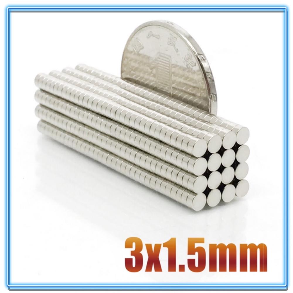 100 ~ 500 stk  n35 rund magnet 3 x 1 3 x 1.5 3 x 2 3 x 4 3 x 5 3 x 10 neodymmagnet permanent ndfeb super stærke kraftige magneter 3*1 3*2