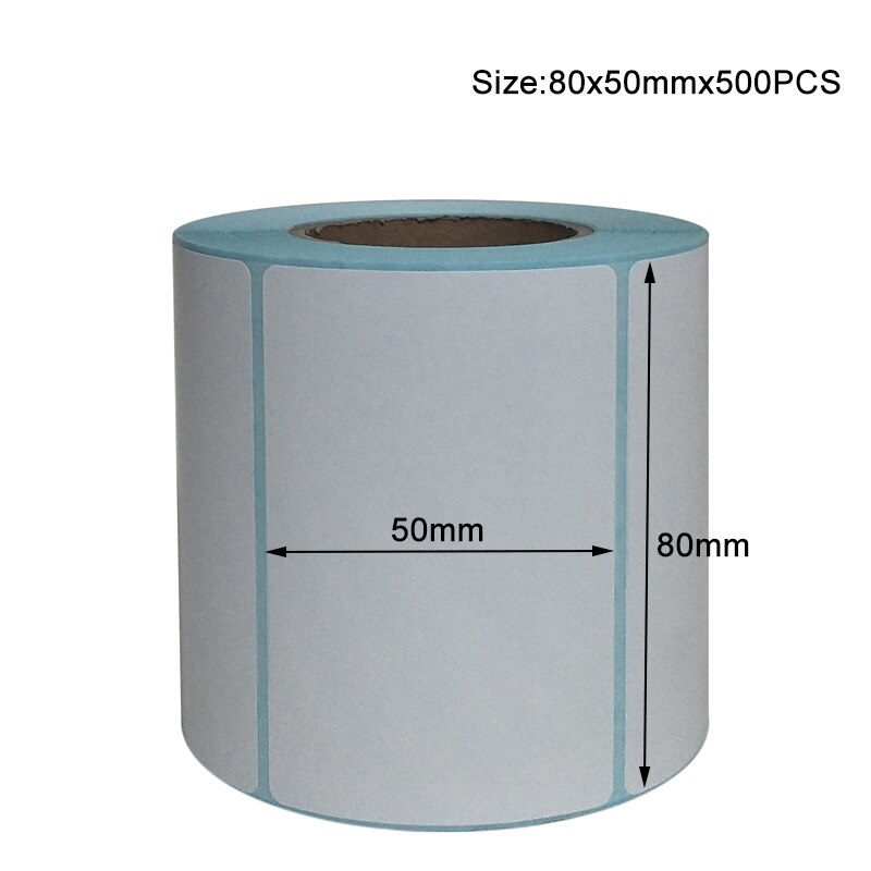 Paper Self Adhesive Thermal White Blank Label Sticker Paper Supermarket Price Blank Label Direct Print Waterproof Print Supplies: 80x50mm-500pcs