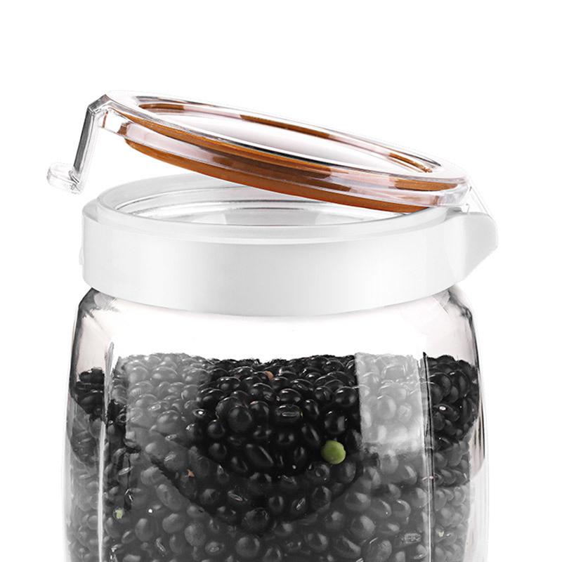 1500ML Glass Storage Tank Airtight Storage Jar Sealed Tea Canister Multifunctional Storage Jar(White)