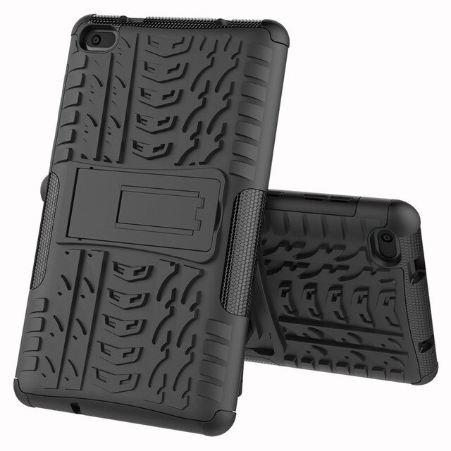 Funda para tableta 2 en 1 de alta resistencia, Funda robusta híbrida para Lenovo Tab E7 , Funda para Lenovo 7104 TB-7104F, Funda de 7 pulgadas + película + bolígrafo: black