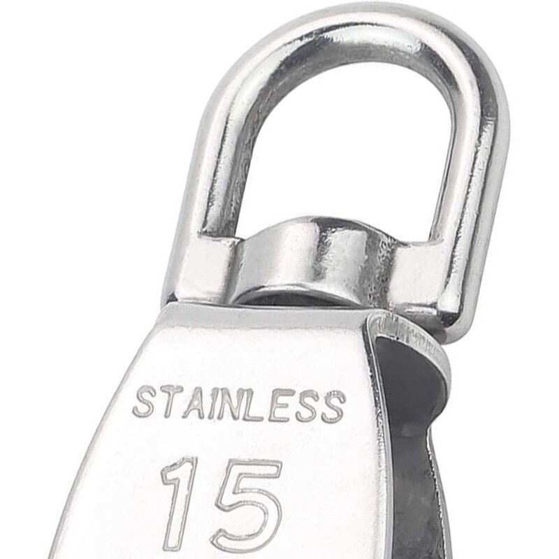 10 Pcs Wire Rope Pulley Block Lifting Swivel Hook Single Pulley Block Hanging Wire Towing Wheel(M15)