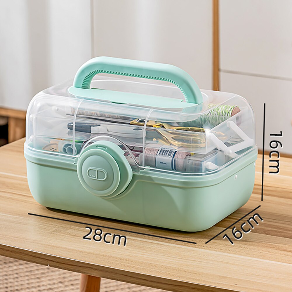 Sewing Kit Box for Adults Beginners Sewing Kits Accessories Home Sewing Box Stitching Repair Kit Compartments Box