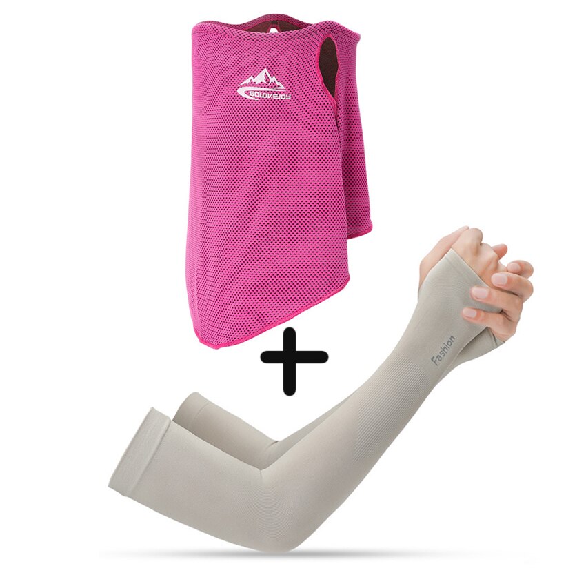 Mannen Hoofddeksels Bandana Fietsen Half Gezichtsmasker Neck Hood Cover Rijden Stofdicht Anti-Zweet Ademend Fiets Hoofd Sjaal voor Mannen: Scarf and Sleeves R