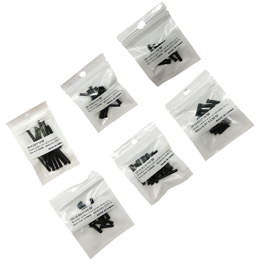 Œillets de raquette de Tennis, pièces noires, outils de remplacement, accessoires de cordage, Tubes de Protection universels, 15x