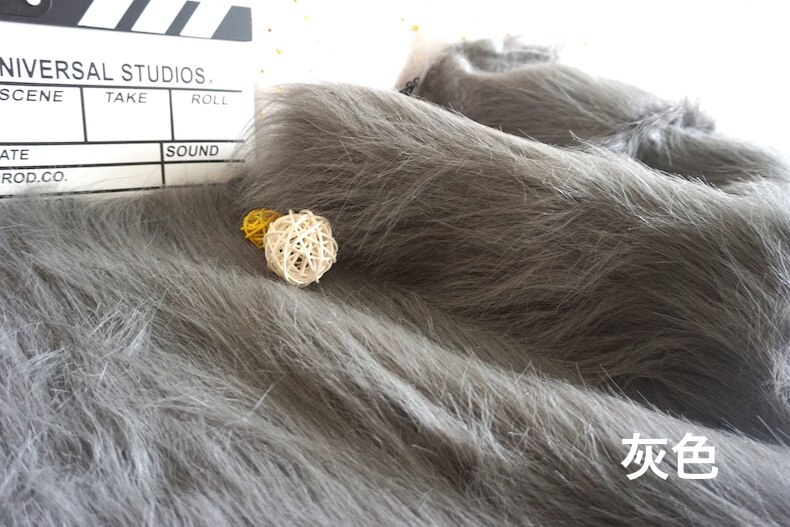 12 Cm Top Een Faux Bont Knuffel Stof 160 Cm Breedte Luxe Lang Haar Faux Fur Stof Voor Handgemaakte naaien Kleding Pop Bont: grey