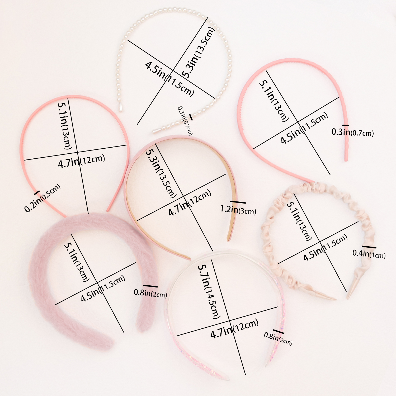 Conjunto de 7 Uds de diademas de para mujeres y niñas, diademas de perlas, diadema Simple versátil, aro para el cabello, accesorios para el cabello